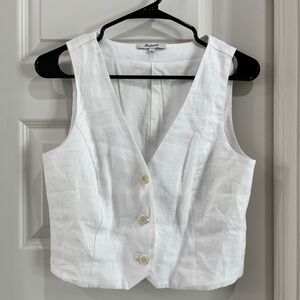 Madewell white linen vest. Size 4